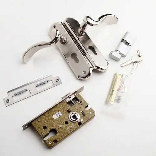 梅花 通用型拉丝不锈钢双锁舌 锁具