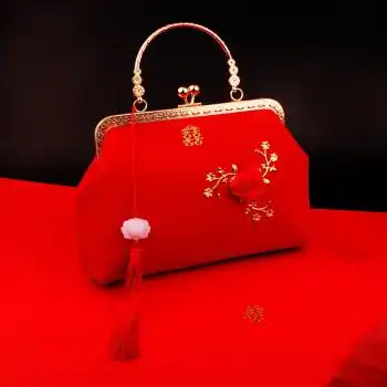 结婚用品大全新娘手拿包包袋装钱零钱包陪嫁嫁妆红色婚庆婚礼红包奢姿