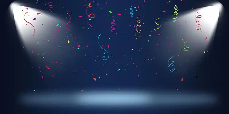 蓝色简约灯光小清新文艺舞台展板背景