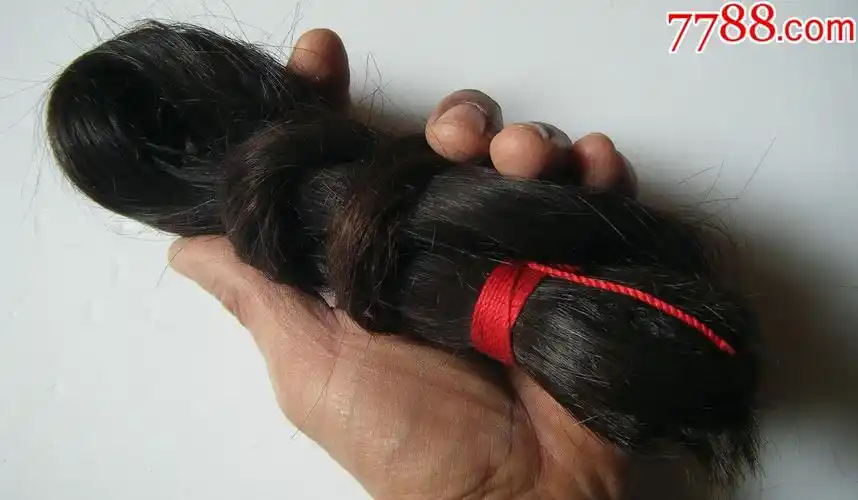 女子长发一束,粗黑马尾-羽毛/毛制品-7788旧货商城