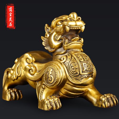 铜貔貅一对招财进宝家居摆件皮丘镇宅办公室家用客厅店铺旺财貔恘
