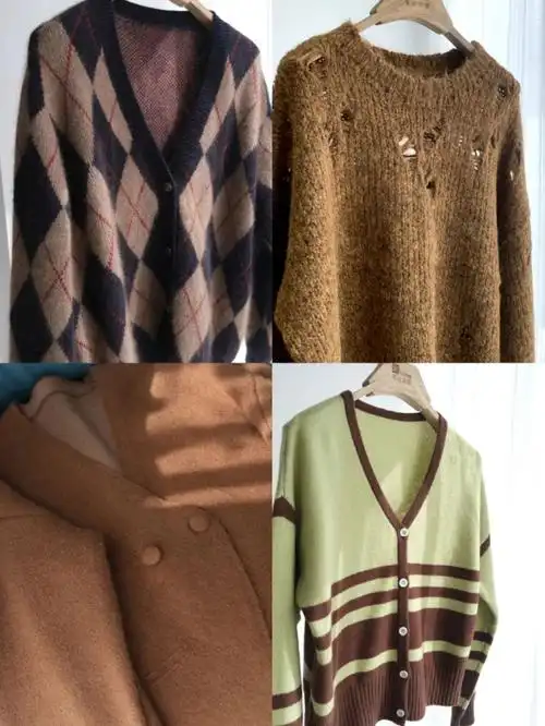 针织毛衣源头|栗子色褐色棕色毛衣合集