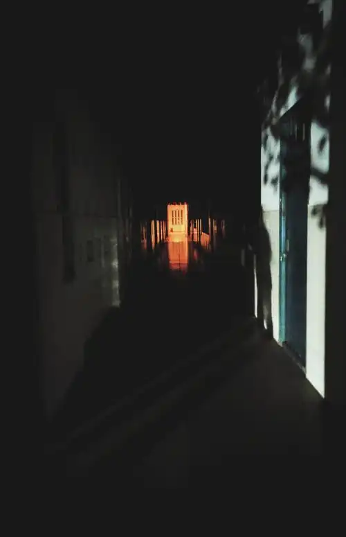 夜晚的母校有一丝诡异