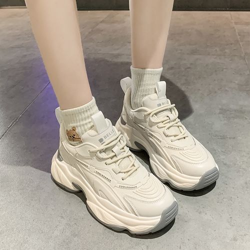 红星鸿星尓克厚底老爹鞋女鞋子2022年秋季新款时尚休闲鞋