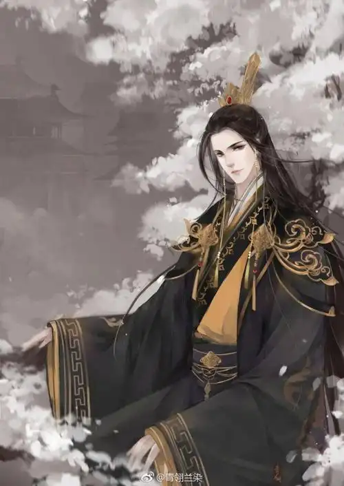 古风黑衣男子女子壁纸心中有丘壑眉目做山河