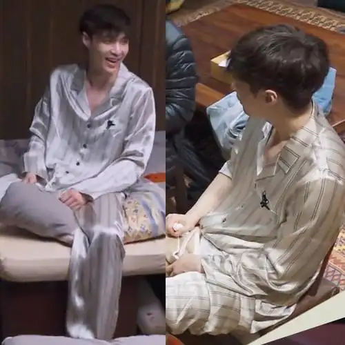 向往的生活张艺兴杨紫同款睡衣长袖女2022年新款春秋季冰丝男薄款