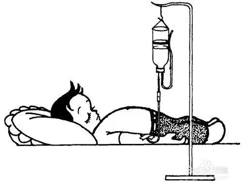 人物行为简笔画打点滴卡通简笔画儿童简笔画病床上打吊瓶的简笔画住院