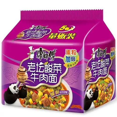 康师傅老坛酸菜牛肉面五连包国美超市甄选