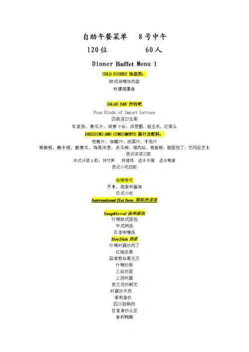 [专业文献]美食自助晚餐菜单1.doc