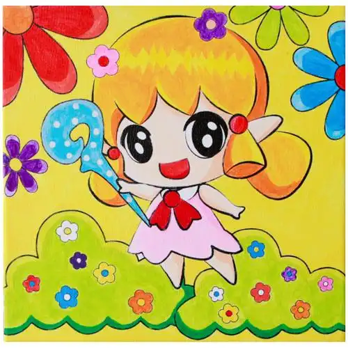 儿童颜料水彩画地摊货源幼儿园涂鸦填色画布彩绘白模填色