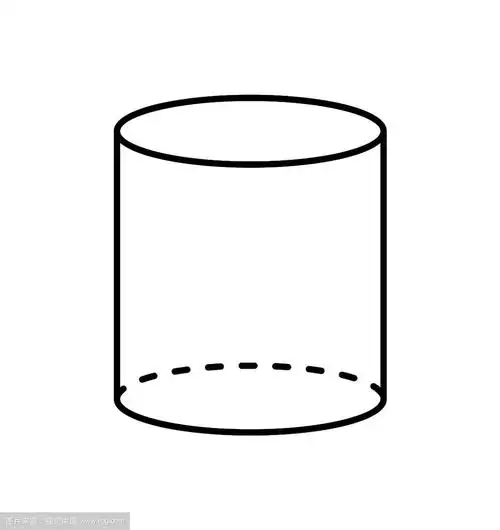 黑色圆柱体几何图形形状投影