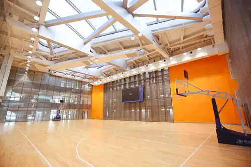 室内标准篮球场.