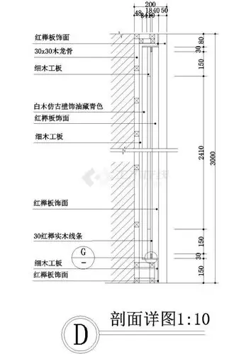 木饰面节点图cad施工图设计