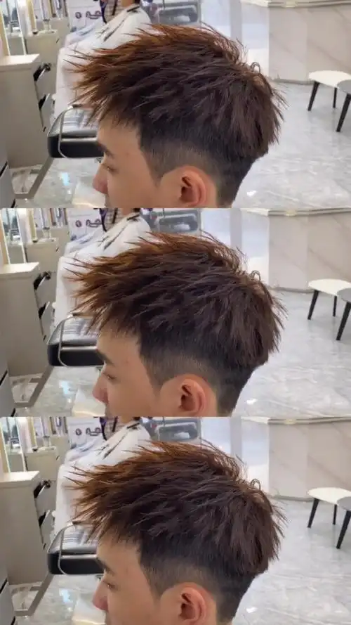 男生夏季发型,前刺摩根烫.
