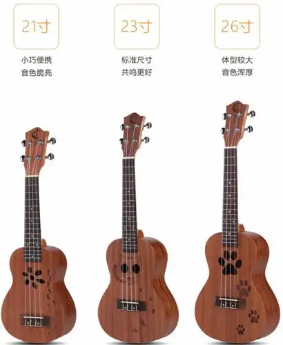 展开全部 尤克里里常规的标准尺寸是21寸,23寸,26寸