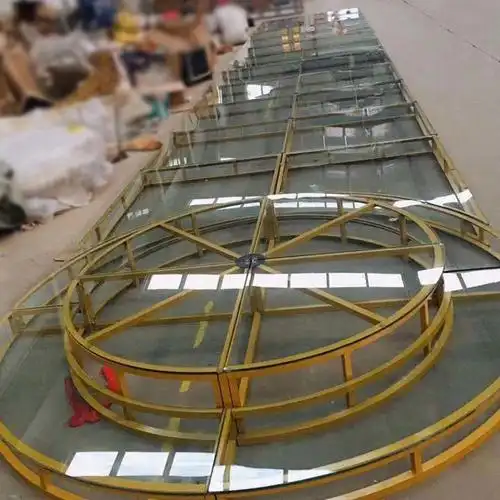新品婚庆道具圆形玻璃舞台 钢化婚礼演出活动玻璃t台舞y台平台展