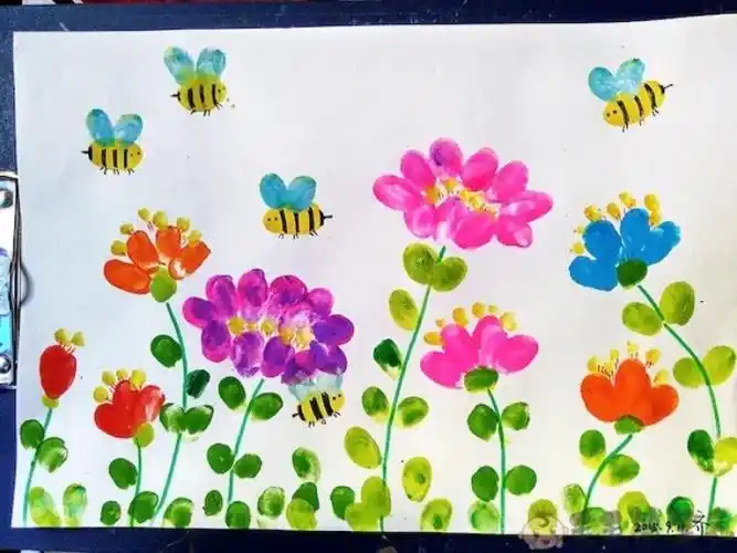 创意儿童画手指点画作品