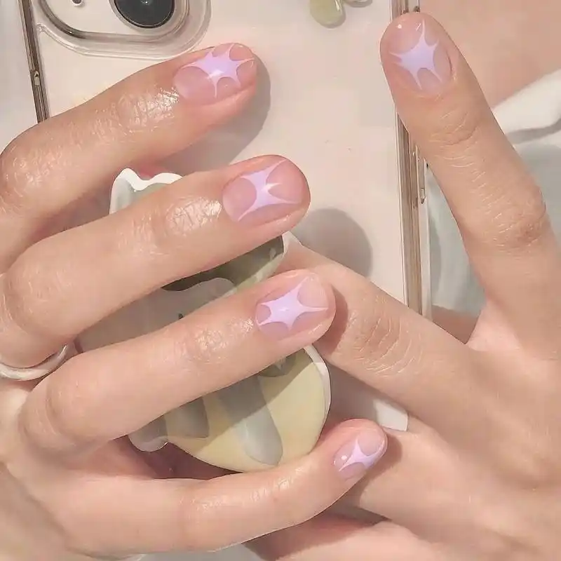 ins神经元手绘短甲.#短甲款式 #短指甲也可以这么美 #小 - 抖音