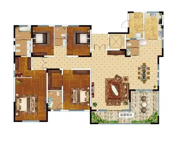 *海马公馆大平层标准层户型图才会有如此的强烈给予我们的震撼感与