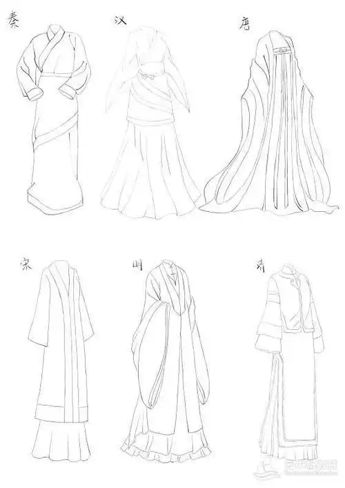 简笔画古装衣服图片漂亮的古装衣服简笔画古装衣服的画法简笔画