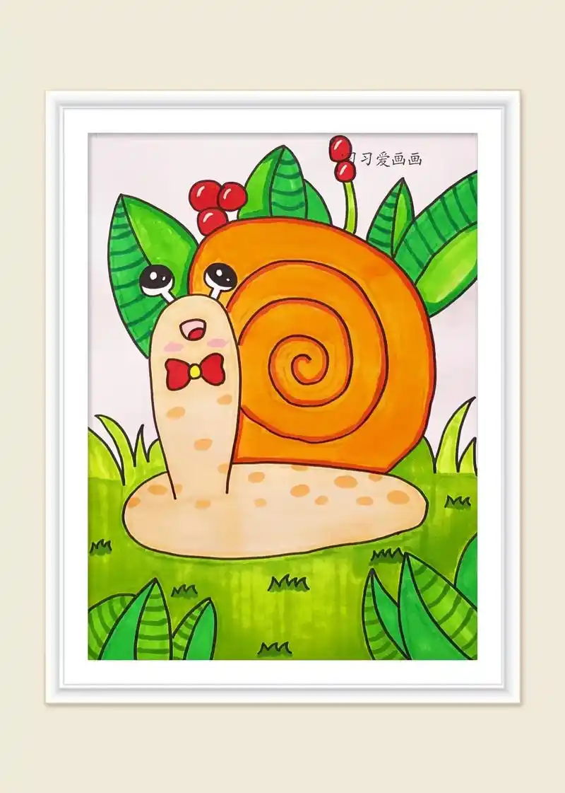 画可爱的小蜗牛,轻松学画小动物.#简笔画 #跟着 - 抖音