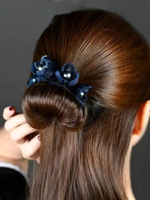 盘发器女头饰韩国懒人花朵蓬松百搭简约盘头发饰