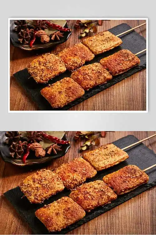 香豆腐烧烤串串美食图片立即下载香辣美味烧烤豆腐干图片立即下载鲜香
