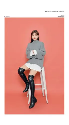 个性女郎内刷毛粗跟过膝长靴