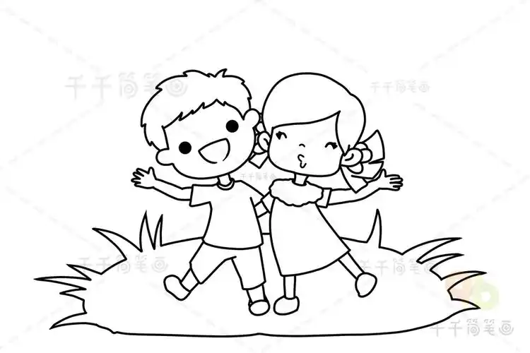 幼儿绘画儿童人物简笔画_小朋友简笔画