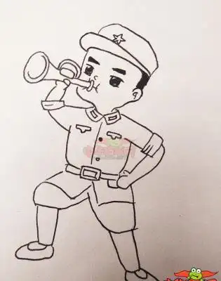 解放军简笔画适合小朋友画的军人简笔画军人简笔画穿军装的小孩简笔画
