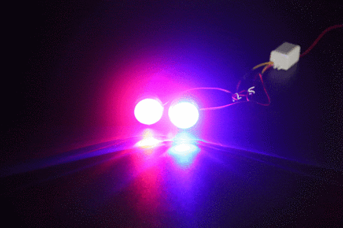 电动车摩托车改装配件彩灯装饰灯爆闪射灯led大灯鱼眼灯透镜灯泡