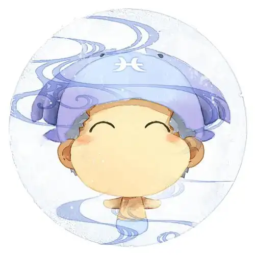脸朝上的双鱼座男生圆头像