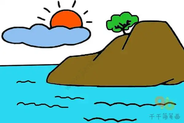 湖水简笔画