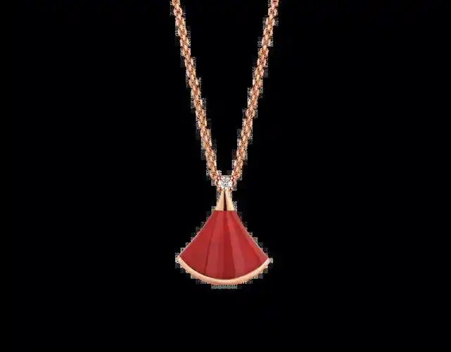 宝格丽红玉髓红扇子项链断舍离