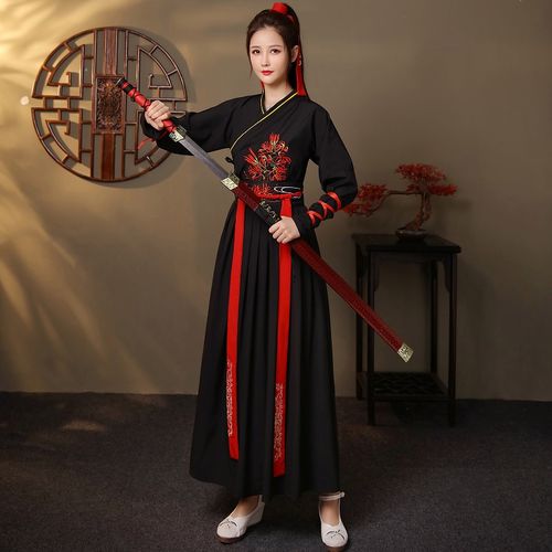 汉服女中国风仙气飘逸古风武侠改良齐腰学生民族服装