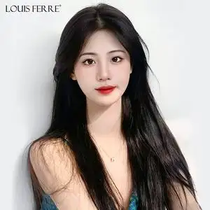 假发女长发真发全真人发全头套蕾丝中分八字无痕自然长直发假发套