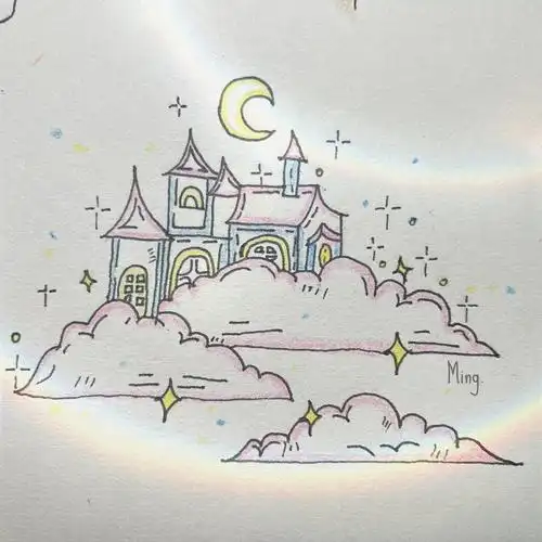 每一天  #自学画画  #简笔画  #城堡  #女生  #铅笔画  #线条