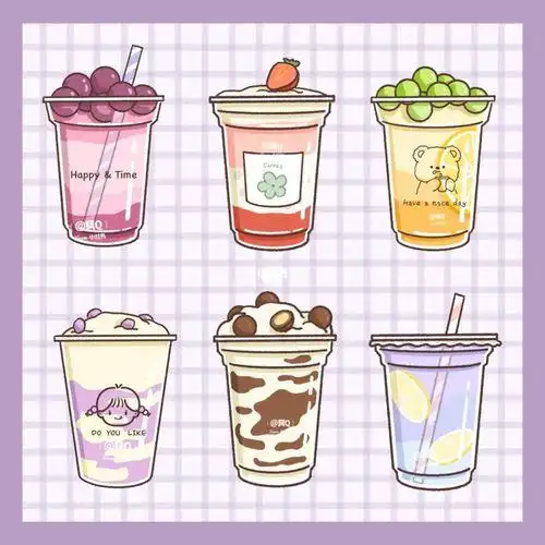 原创|手帐素材|萌萌的简笔画|奶茶杯简笔画茶杯手帐素材苹果怎么
