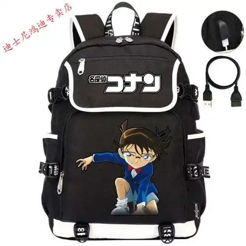 同款名侦探柯南动漫周边双肩背包高中初中小学生时尚潮流撞色书包定制