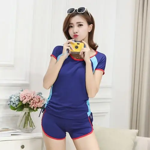 夏季新款女生分体式泳装少女青年年初高中中学生比基尼