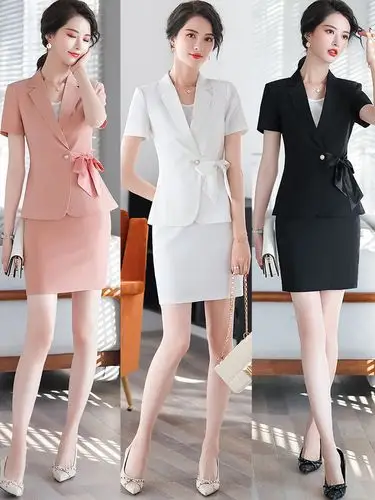 高端职业装气质女神范夏季名媛小香风洋气西装套裙职业女裙套装