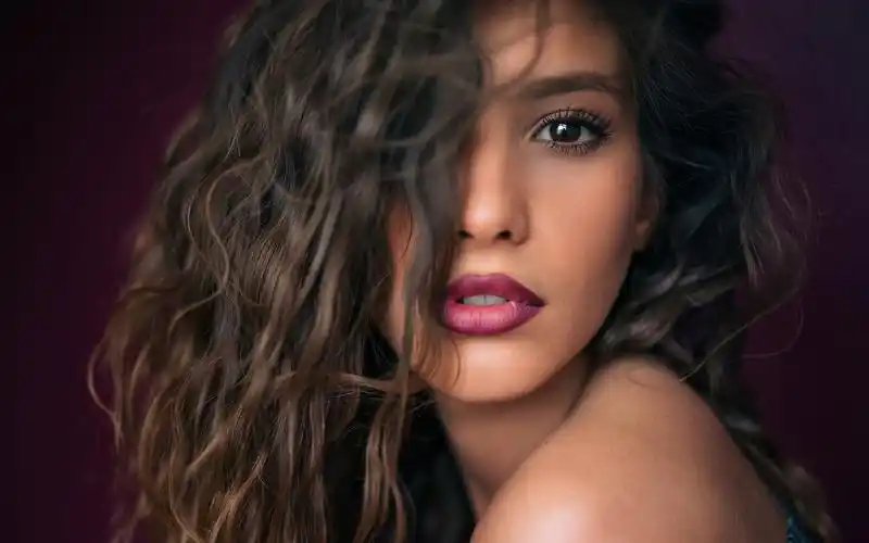壁纸 黑发女孩,肖像,化妆