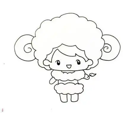 卡通少女白羊座简笔画画法图解 女孩可爱又简单白羊座简笔画怎么画