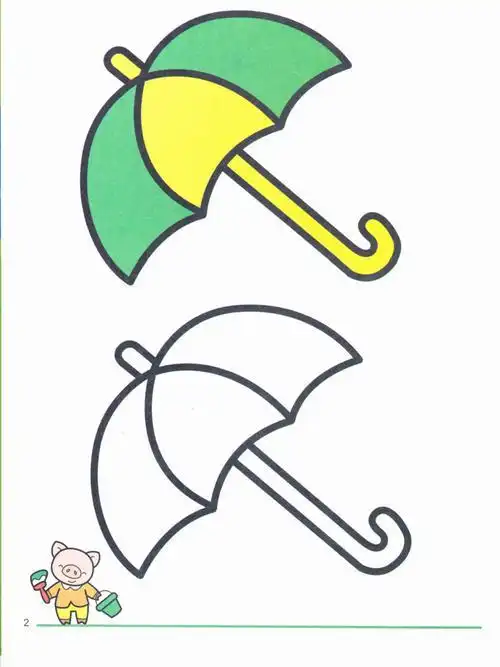 幼儿园小班早教简单简笔画涂色素材