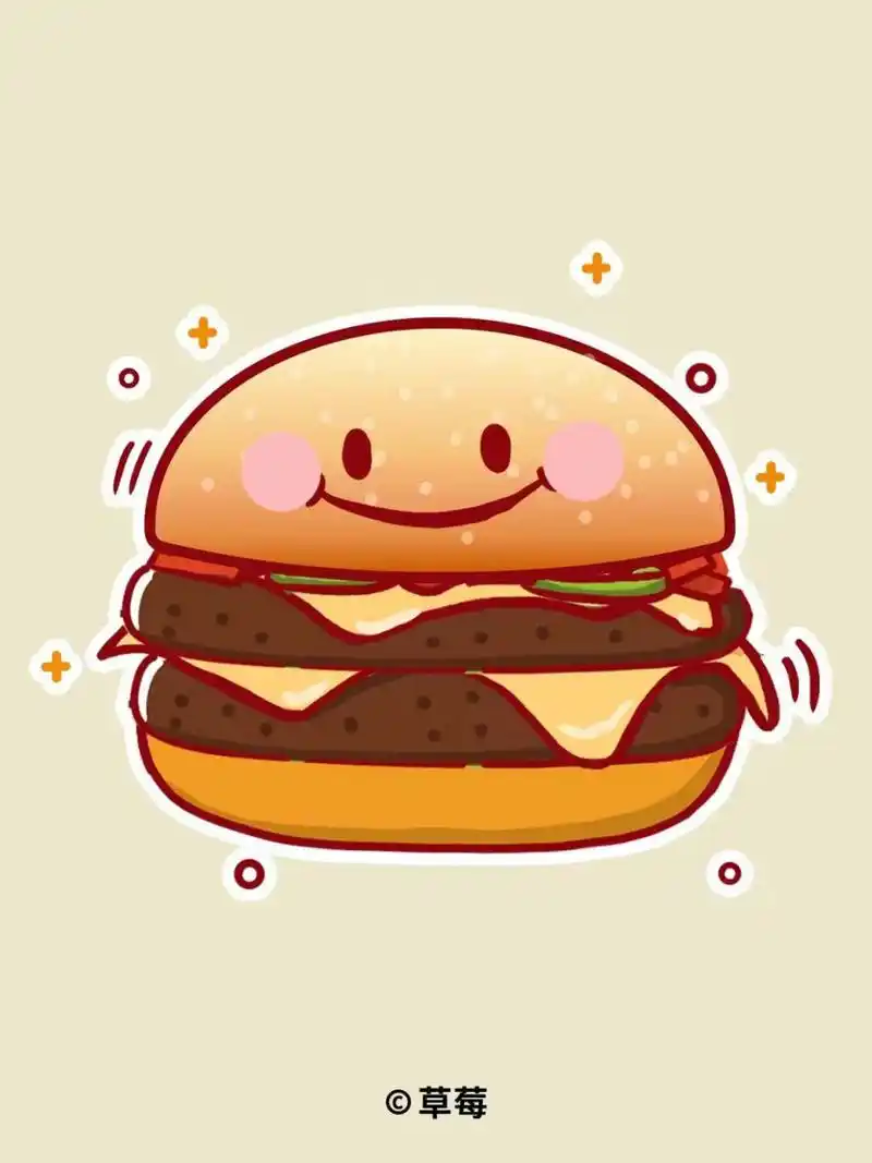 麦辣鸡腿堡永远的爱92真是绝绝子～ 食物拟人化～可可爱爱的东西最