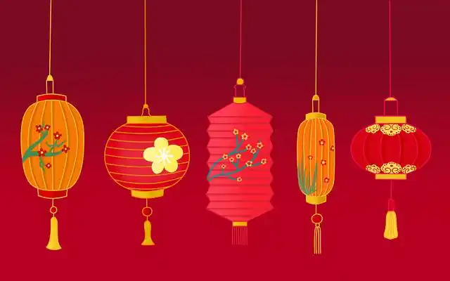 红色卡通手绘传统佳节元宵春节各色灯笼合集素材原创插画海报