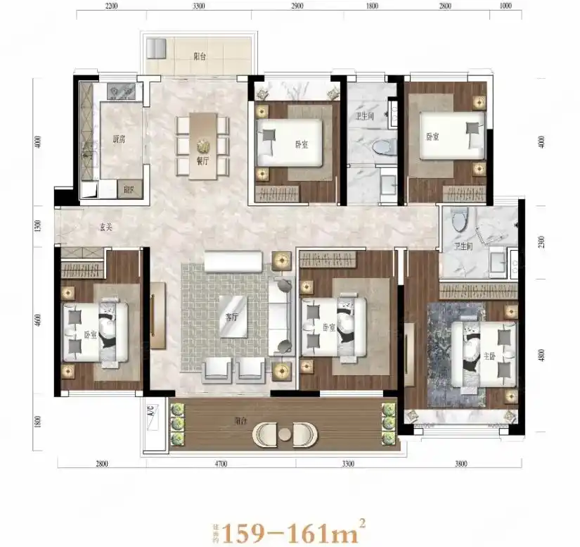 160平米优雅户型,几乎没有缺点