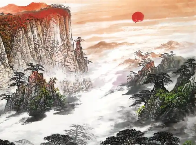 已售李碧峰小八尺泰山日出中国书画家协会理事