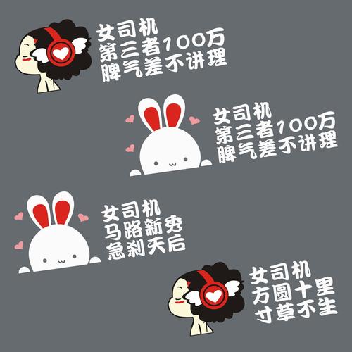 新手女司机车贴创意实习女司机第三者一百万脾气差不讲理反光贴纸