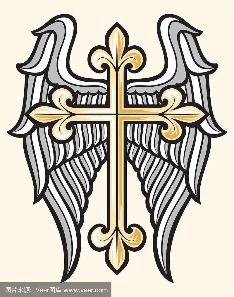 基督教的十字架和翅膀